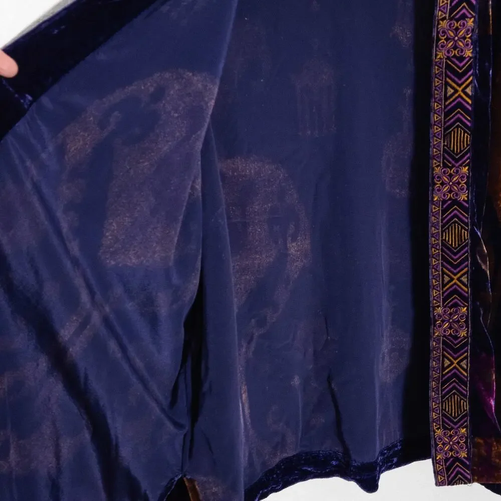 Chico’s Women’s Kimono L/XL Boho Luxe Velvet Burnout Eclectic Grandmacore Global - Picture 5 of 8